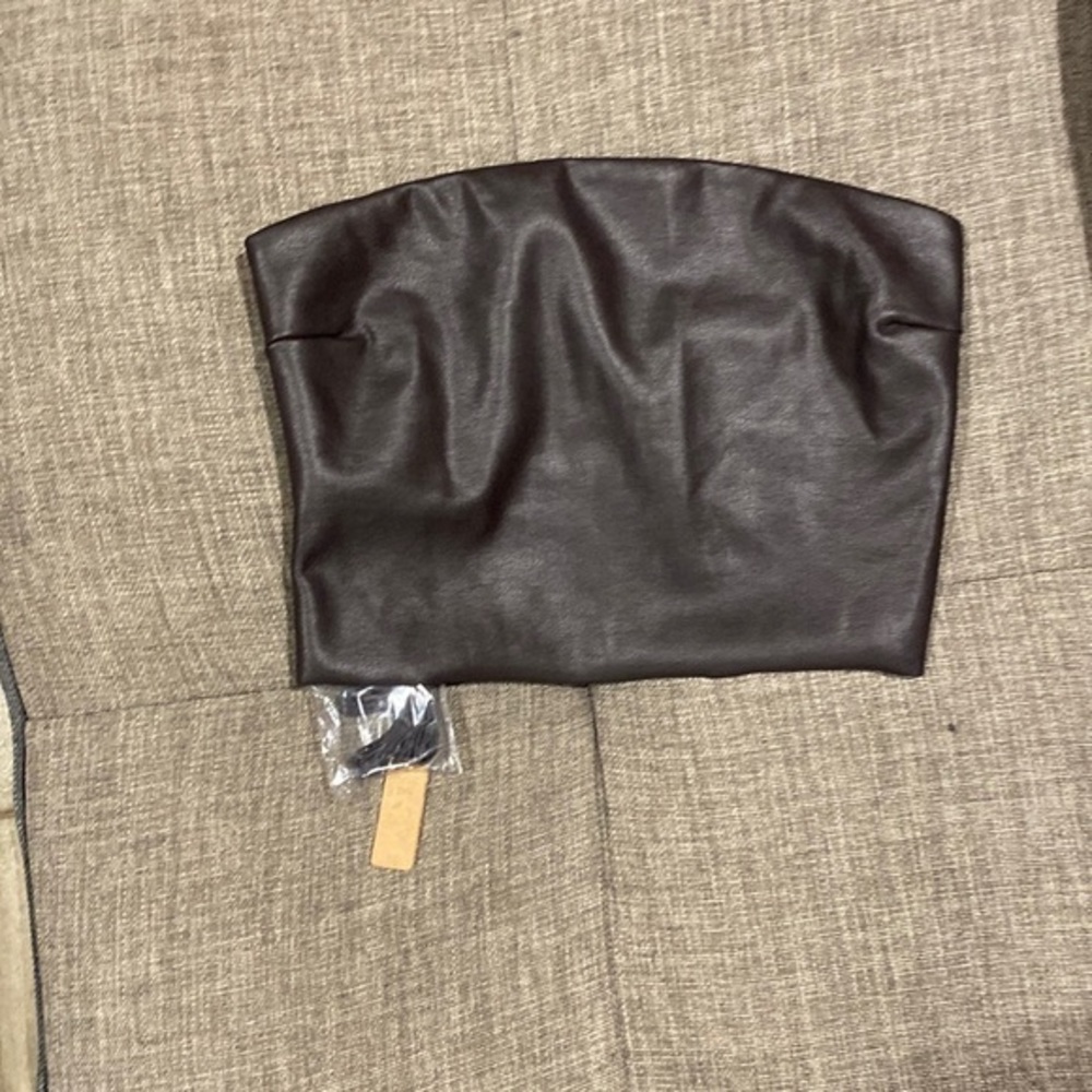 Skims Faux Leather Tube Top